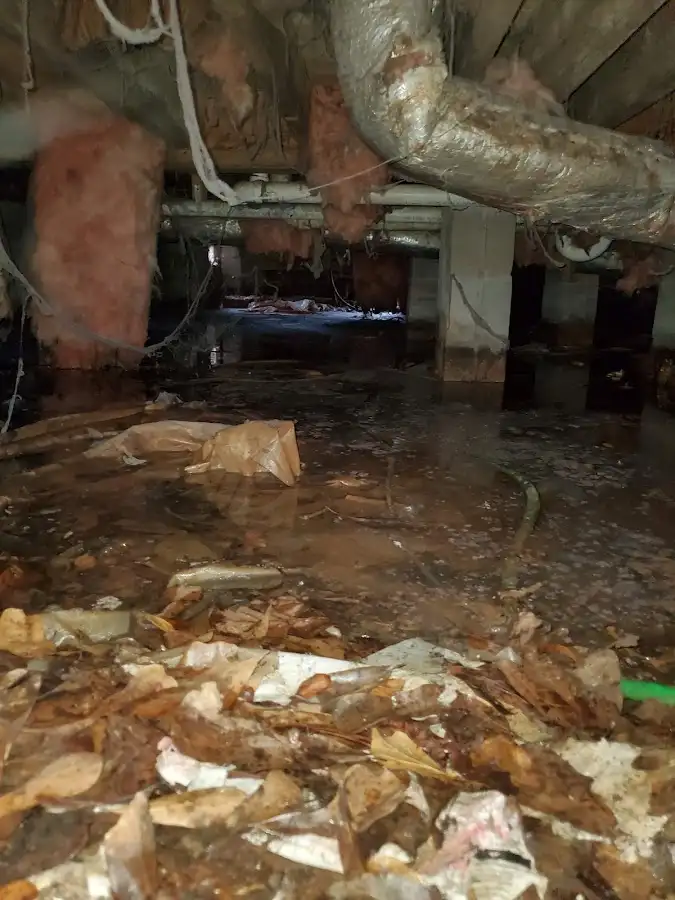 Crawl space flood assessment for Commercial Water Damage Restoration in Los Angeles
