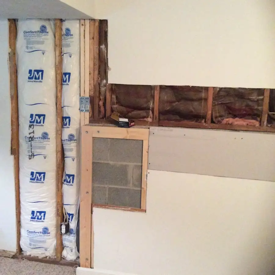 Wall insulation replacement during Basement Flood Cleanup in Los Angeles